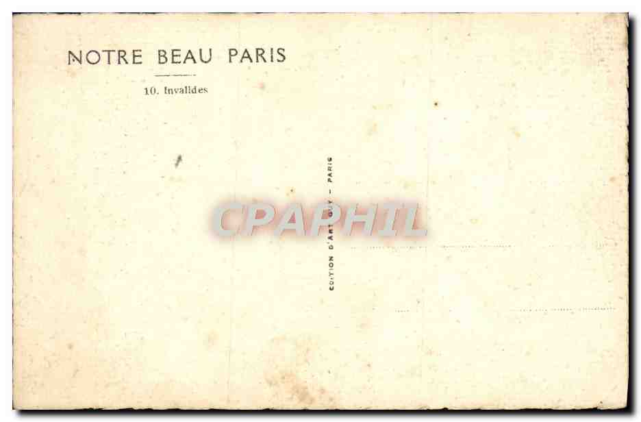 CPA Paris Invalides — Rückseite