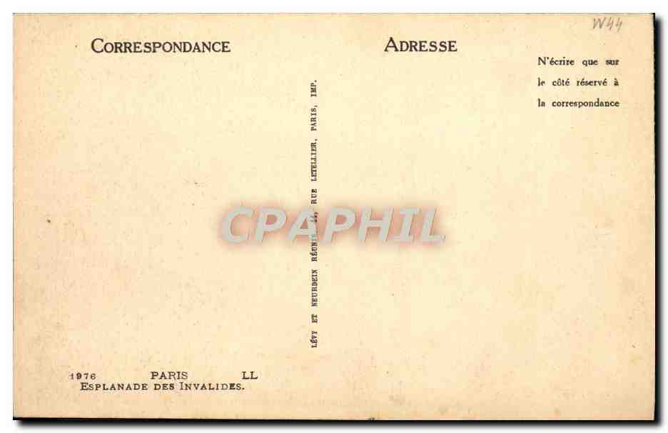 CPA Paris Esplanade des Invalides — Verso