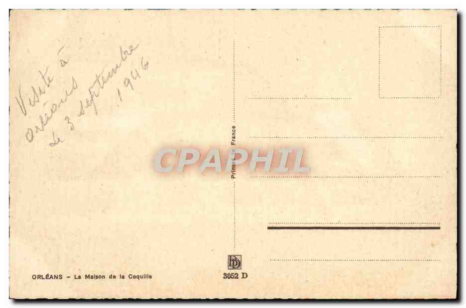 CPA Orleans La Maison de la Coquille — Verso