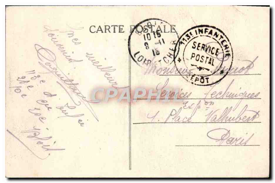 CPA Blois Le chateau Partie Gaston d'Orleans Vue a vol d'oiseau — Rückseite
