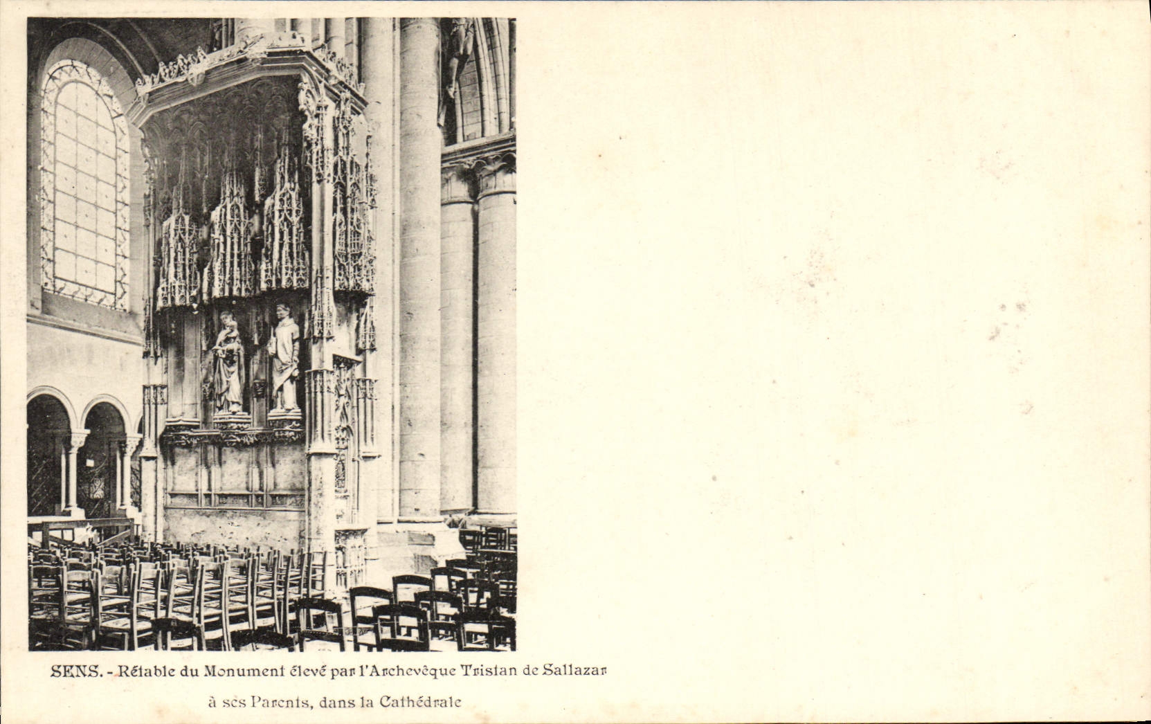 Sens - Rétable du monument élevé par l'Archevêque Tristan de Sallazar à ses parents, dans la cathédrale