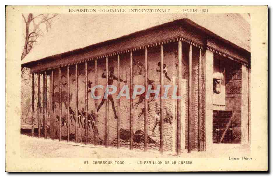 Exposition Coloniale Internationale — Paris 1931 — Cameroun Togo — Le Pavillon de la Chasse — Lejeune, Peintre
