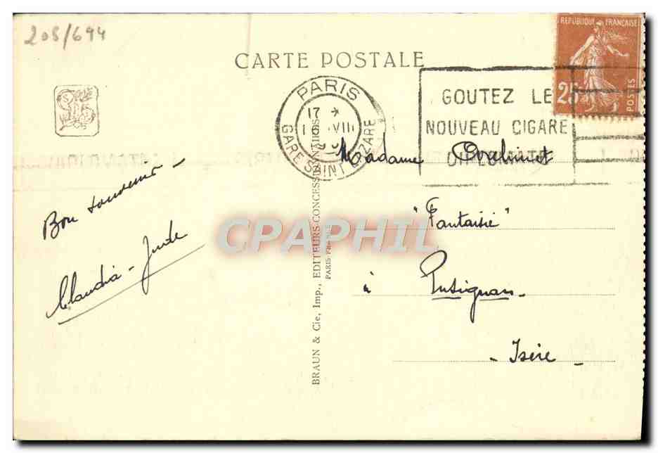 CPA Exposition Coloniale Internationale Paris 1931 Algerie Minaret — Rückseite