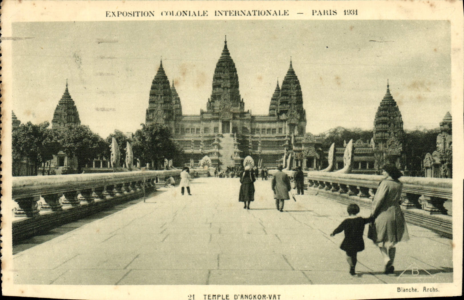 CPA Expostion Colonlale Internationale Paris Temple d'Angkor Vat