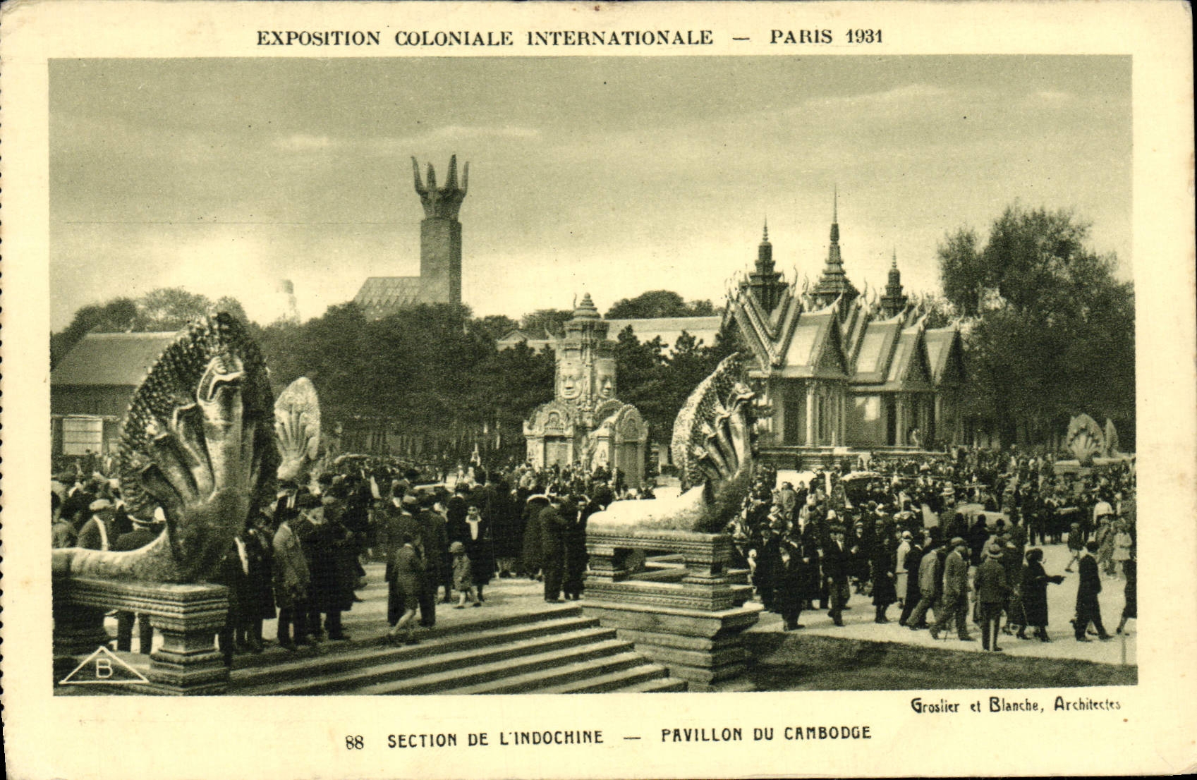 Esposizione Coloniale Internazionale — Parigi 1931 — Sezione dell'Indocina — Padiglione del Cambogia — Groslier et Blanche, Architetti