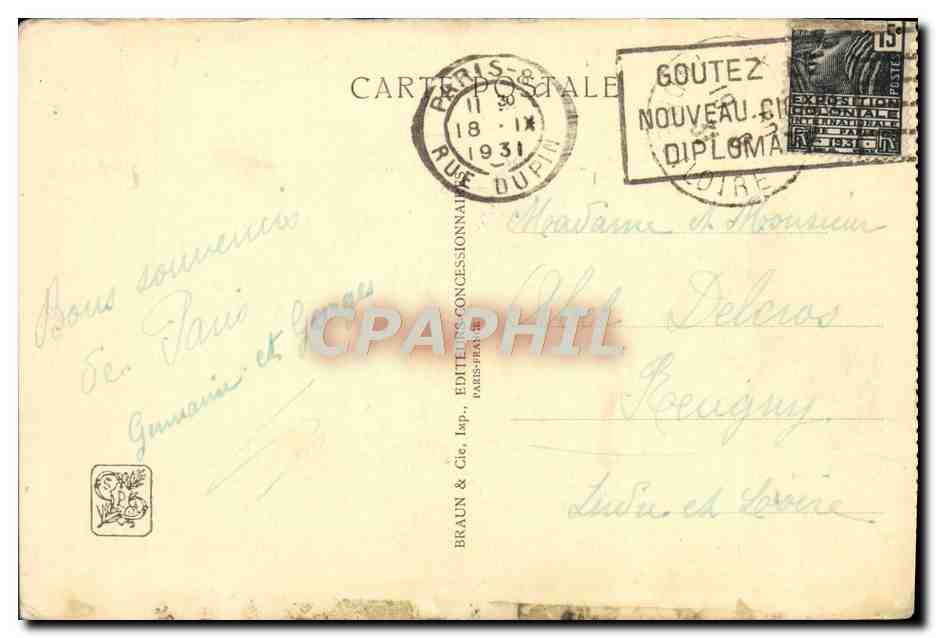 CPA Exposition Coloniale Internationale Paris 1931 Avenue des colonies francaiess  — Rückseite