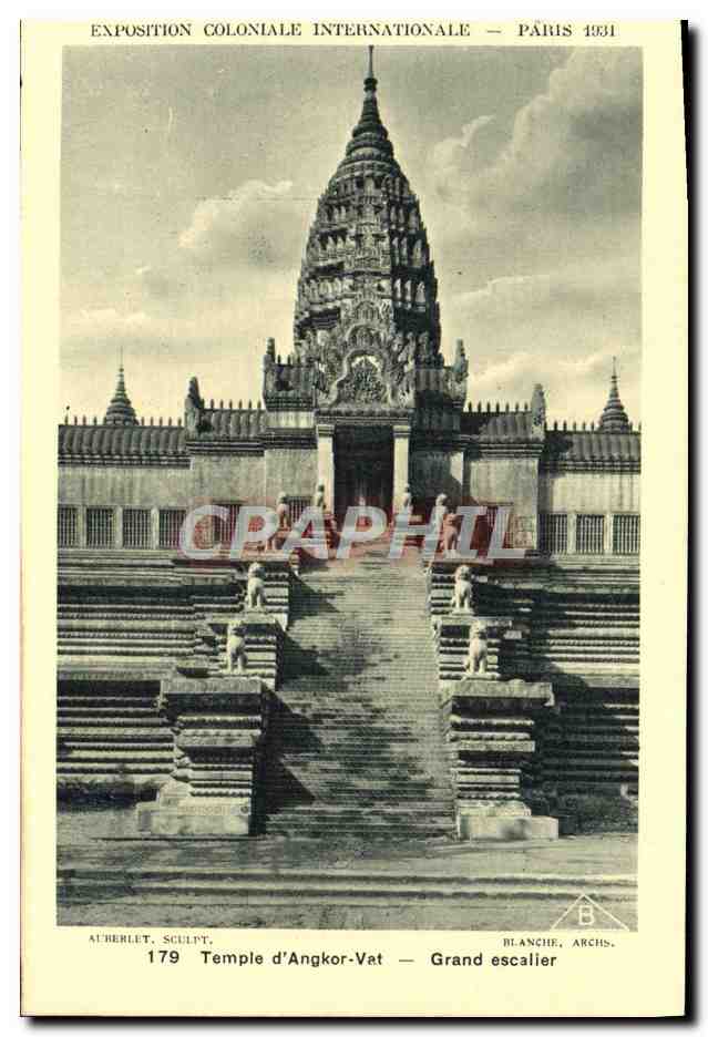 CPA Exposition Coloniale Internationale Paris 1931 Temple d'Angkor Vat Grand escalier 