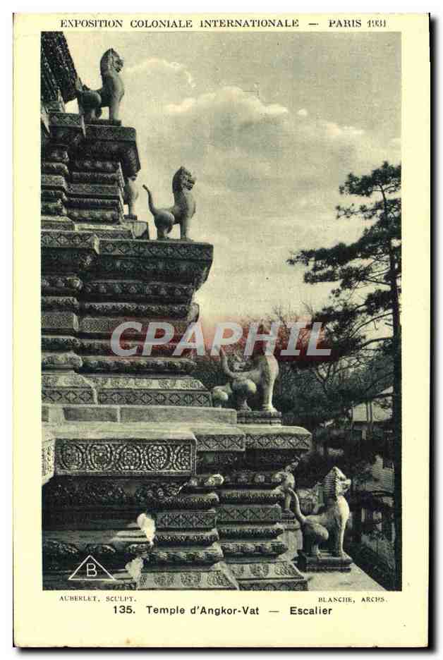 CPA Exposition Coloniale Internationale Paris 1931 Temple d'Angkor Vat Escalier 