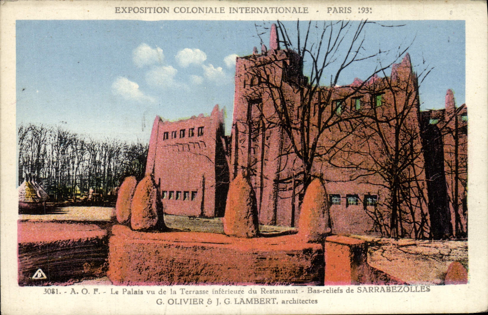 CPA Exposition Coloniale Internationale Paris 1931 AOF Le palais vu de la terrasse inferieure restaurant Sarrabezolles