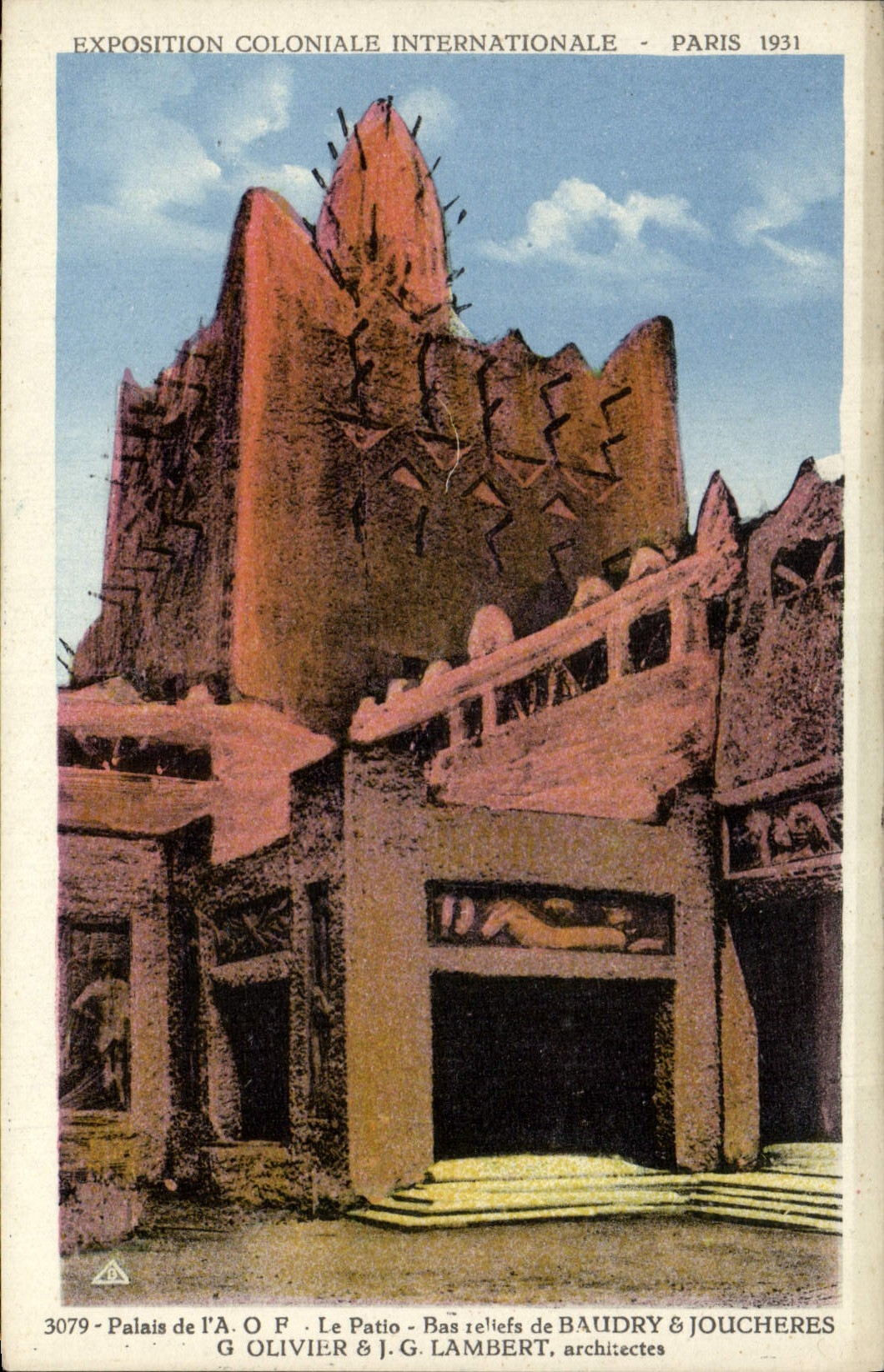 CPA Exposition Coloniale Internationale Paris 1931 Palais de l'AOF Bas reliefs de Baudry Joucheres 