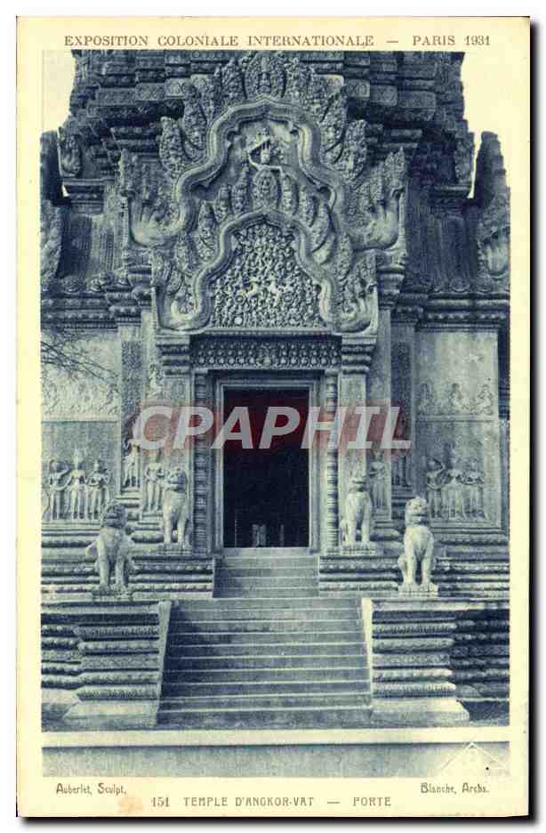 CPA Exposition Coloniale Internationale Paris 1931 Temple d'Angkor Vat Porte 