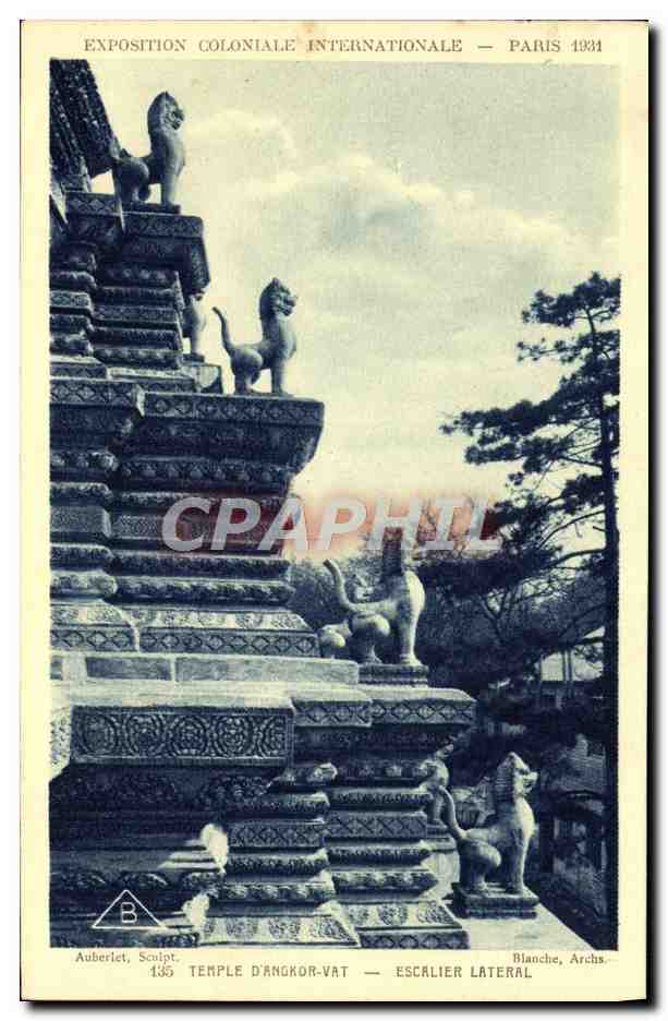 CPA Exposition Coloniale Internationale Paris 1931 Temple d'Angkor Vat Escalier lateral
