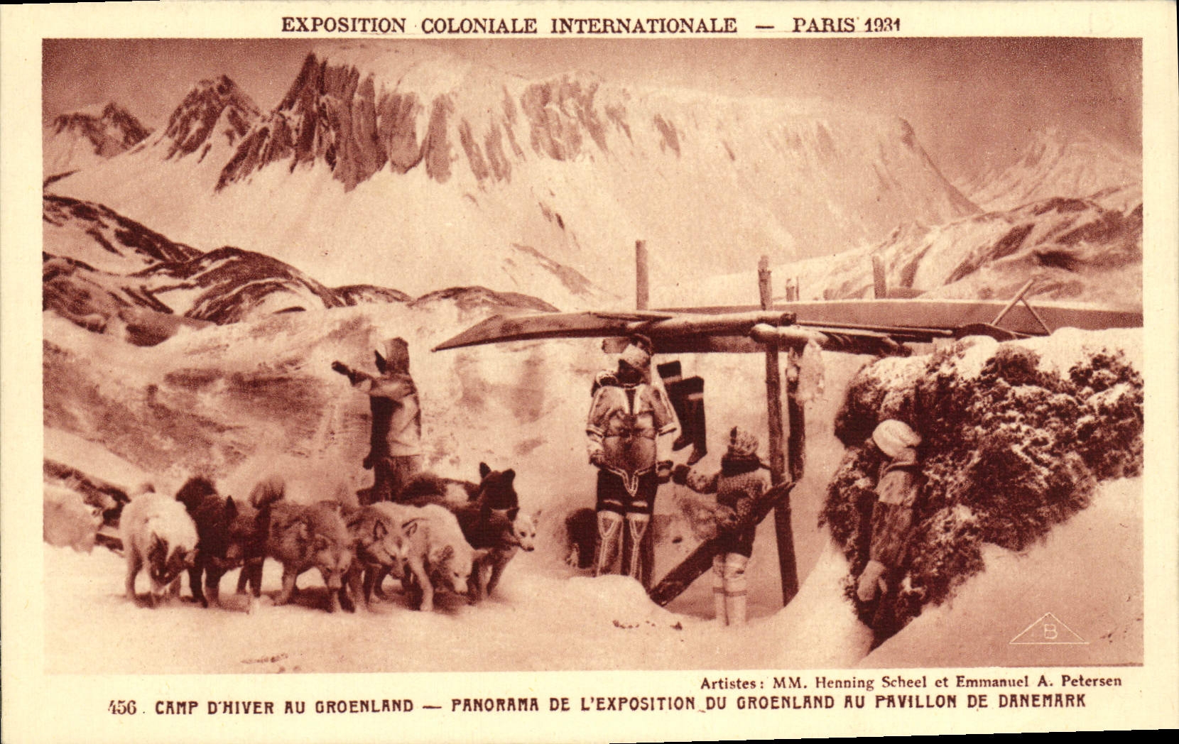 Camp d'hiver au Groenland — Panorama de l'Exposition du Groenland au Pavillon de Danemark — Exposition Coloniale Internationale — Paris 1934