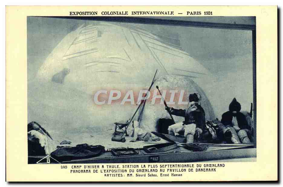 CPA Exposition Coloniale Internationale Paris 1931 Camp d'hiver a Thulle Groenland Danemark