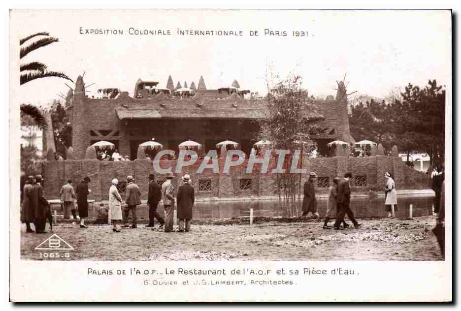 Palais de l'A.O.F. — Le Restaurant de l'A.O.F. et sa Pièce d'Eau — G. Olivier et J.G. Lambert, Architectes