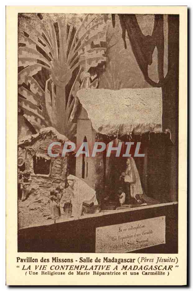 CPA Exposition Coloniale Internationale Paris 1931 Pavillon des missions Madagascar Vie contemplative