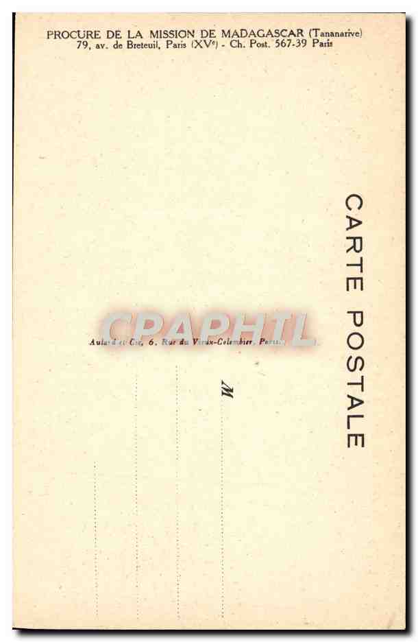 Exposition Coloniale — Pavillon des Missions, Salle de Madagascar (Pères Jésuites) — Groupe par G. Serraz — Rückseite