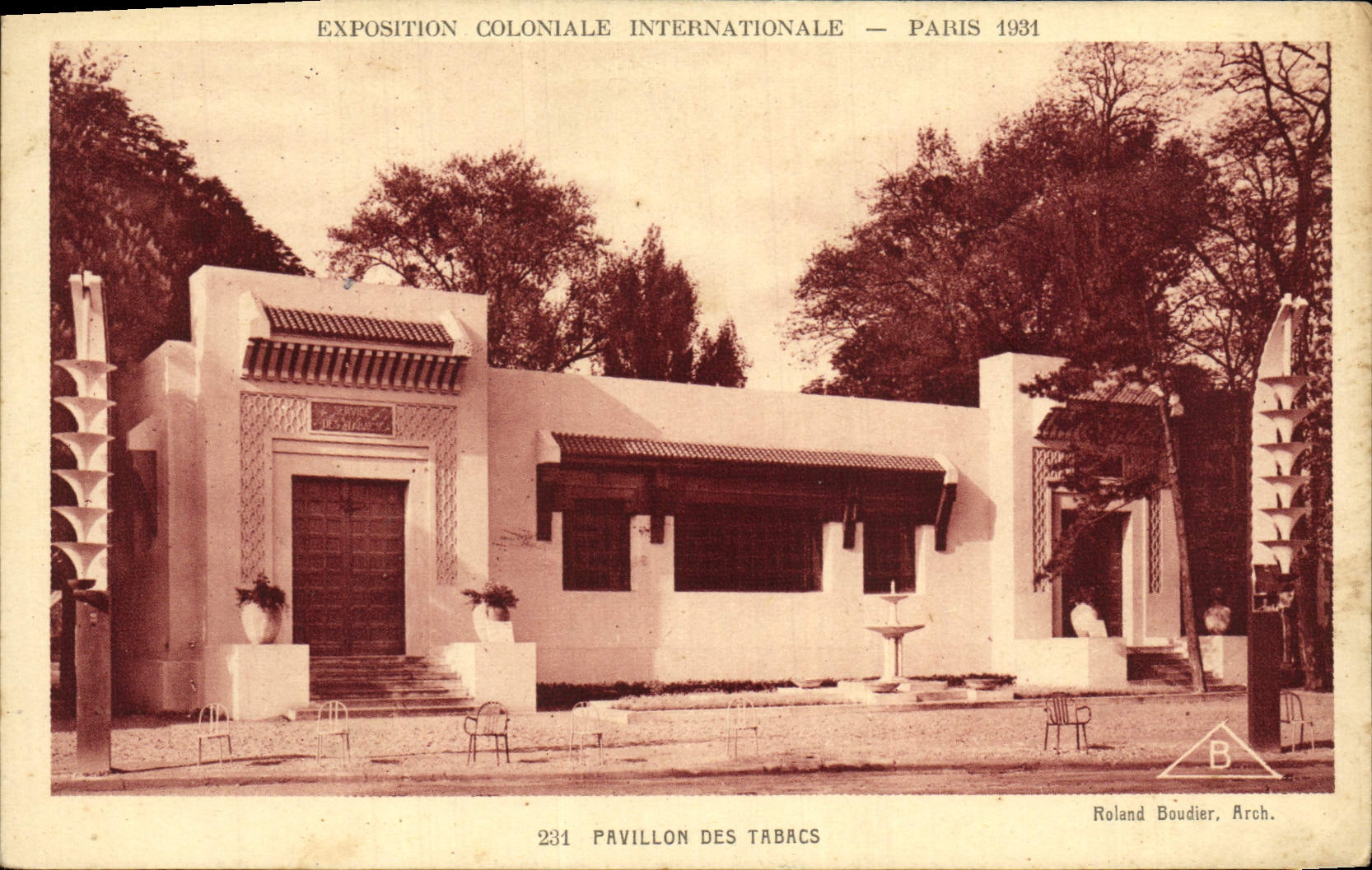 Pavillon des Tabacs — Exposition Coloniale Internationale — Paris 1931 — Roland Boudier, Arch.