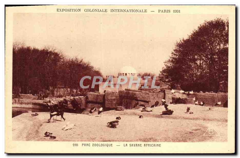 Parc Zoologique — La Savane Africaine — Exposition Coloniale Internationale — Paris 1931