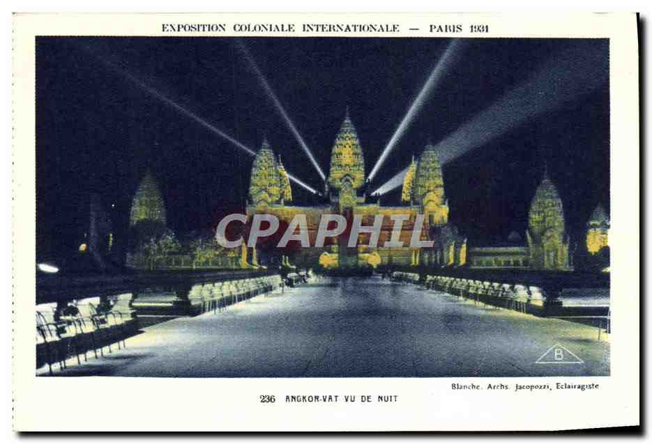 CPA Exposition Coloniale Internationale De Paris Angkor Vat Vu De Nuit