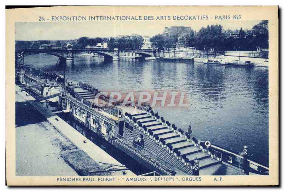 Péniches Paul Poiret - 'Amours', 'Délices', 'Orgues' — Exposition Internationale des Arts Décoratifs, Paris 1925