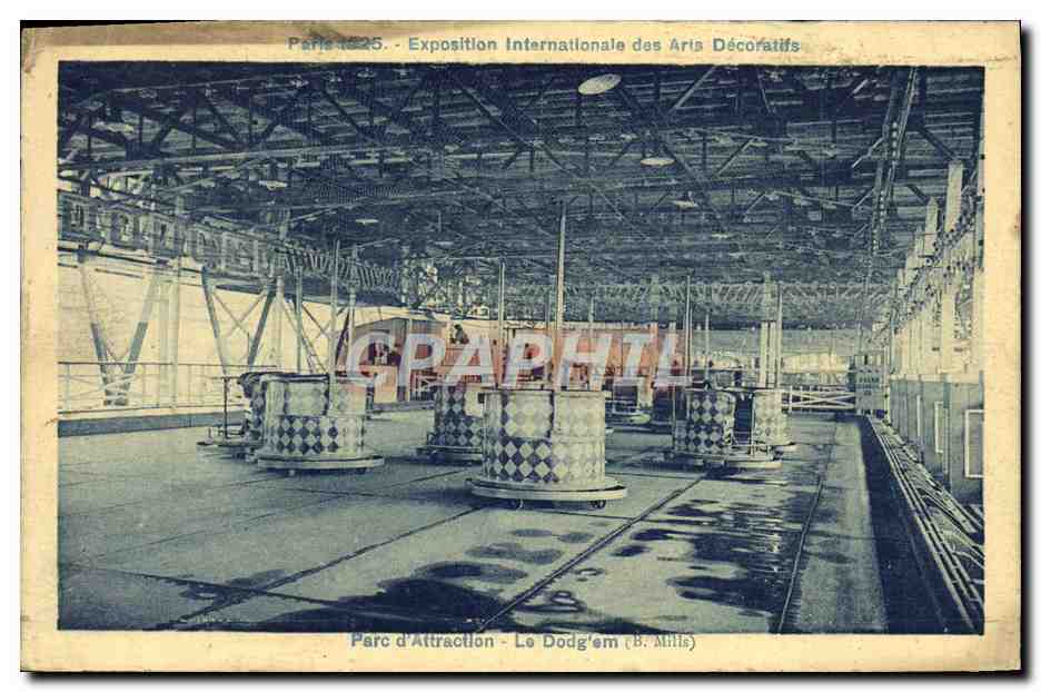 CPA Paris Exposition Internationale Des Arts Decoratifs parc d'Attraction le Dodg'em