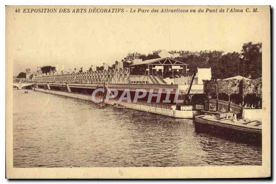 Exposition des Arts Décoratifs — Le Parc des Attraction vu du Pont de l'Alma — C. M. — n°48