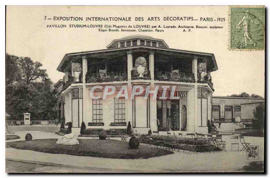 CPA Paris Exposition Internationale Des Arts Decoratifs Pavillon Studium Louvre
