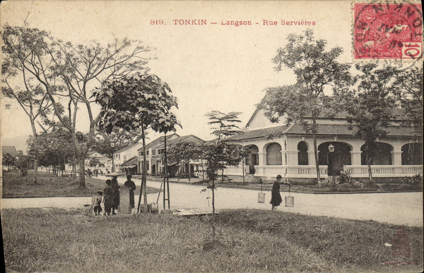 CPA Tonkin Langson Rue Servieres Vietnam Indochine