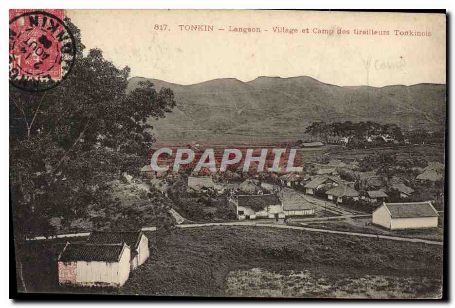 CPA Tonkin Langson Village Et Camp Des Tirailleurs Tonkinois Vietnam Indochine