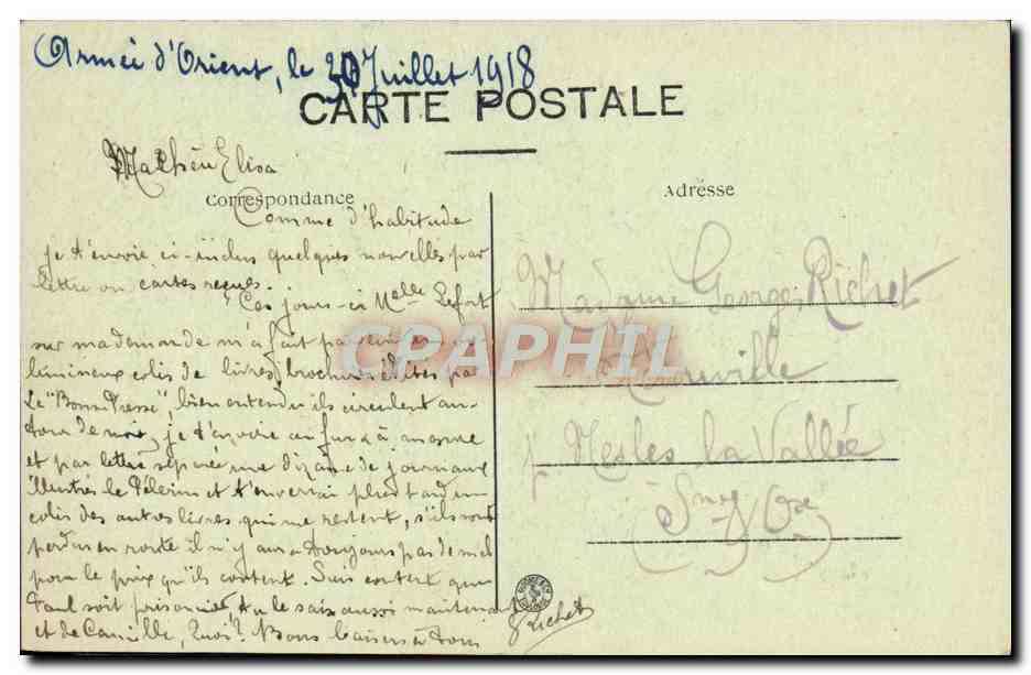 Place de la Liberté — Le Café de Cristal — Édit. Rollet, Lyon, n° 105 — Verso