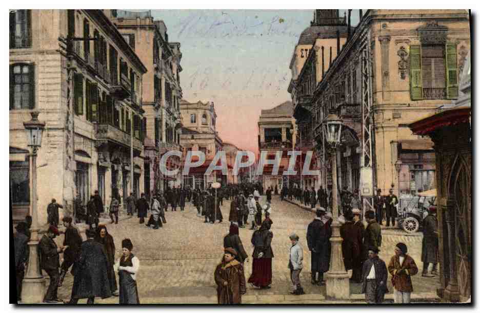 Salonique — Rue Vénizelos vue de la mer — Édit. B. R. D. - Fot. Henri Manuel