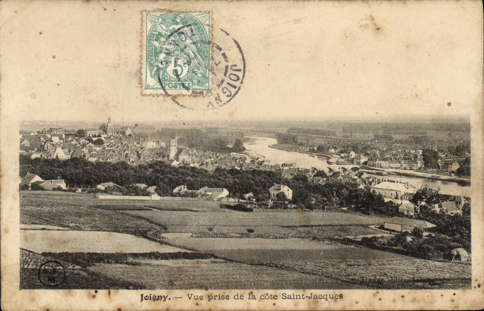 Joigny — Vue prise de la côte Saint-Jacques — Éditeur : Dossier, Côte-Jacques