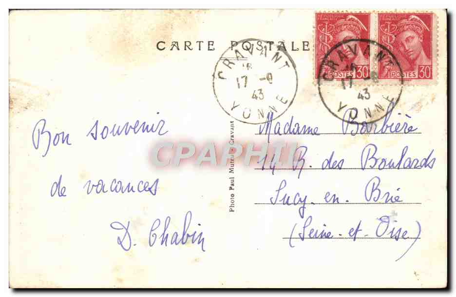 CPA Cravant Un Bon Coin De Peche — Verso