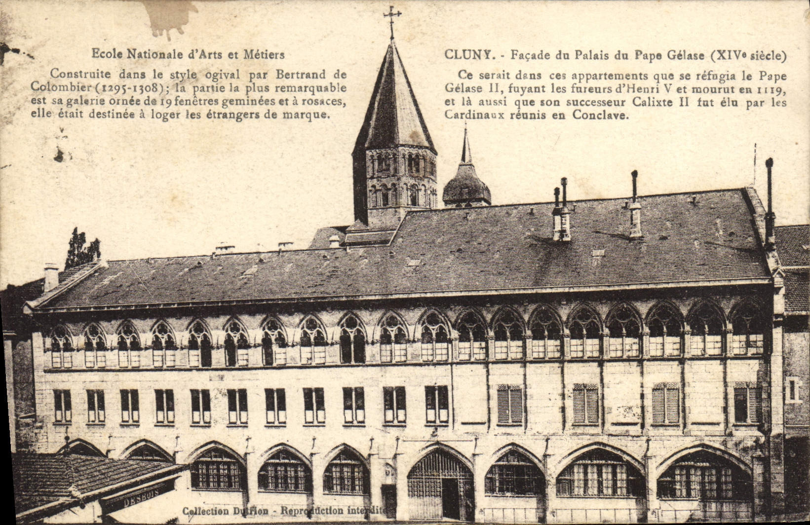 CPA Cluny Facade Du Palais Du Pape Gelase