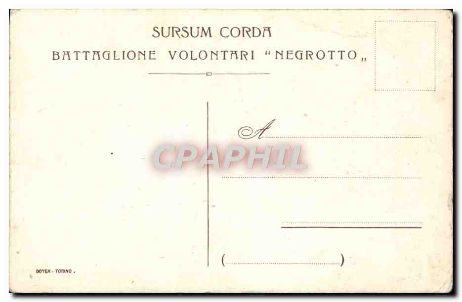 CPA Battaglione Negrotto Italie esare Battisti Militaria — Rückseite
