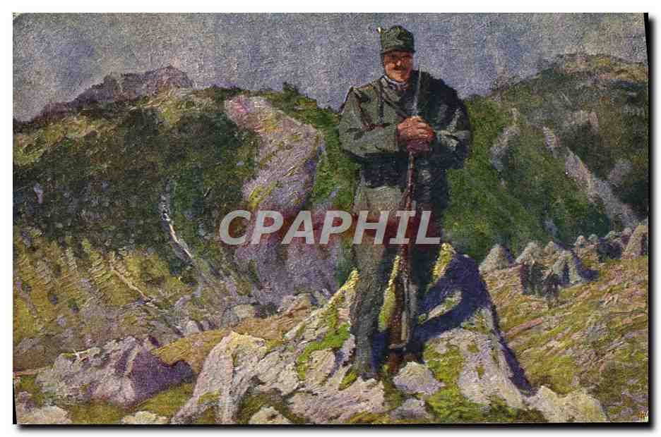 CPA Italie Una sentinella Indipendenzia Militaria
