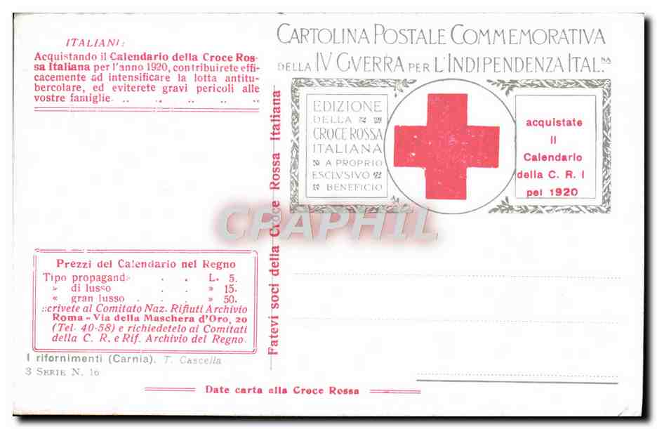 CPA Italie Indipendenzia Militaria I rifornimenti — Rückseite