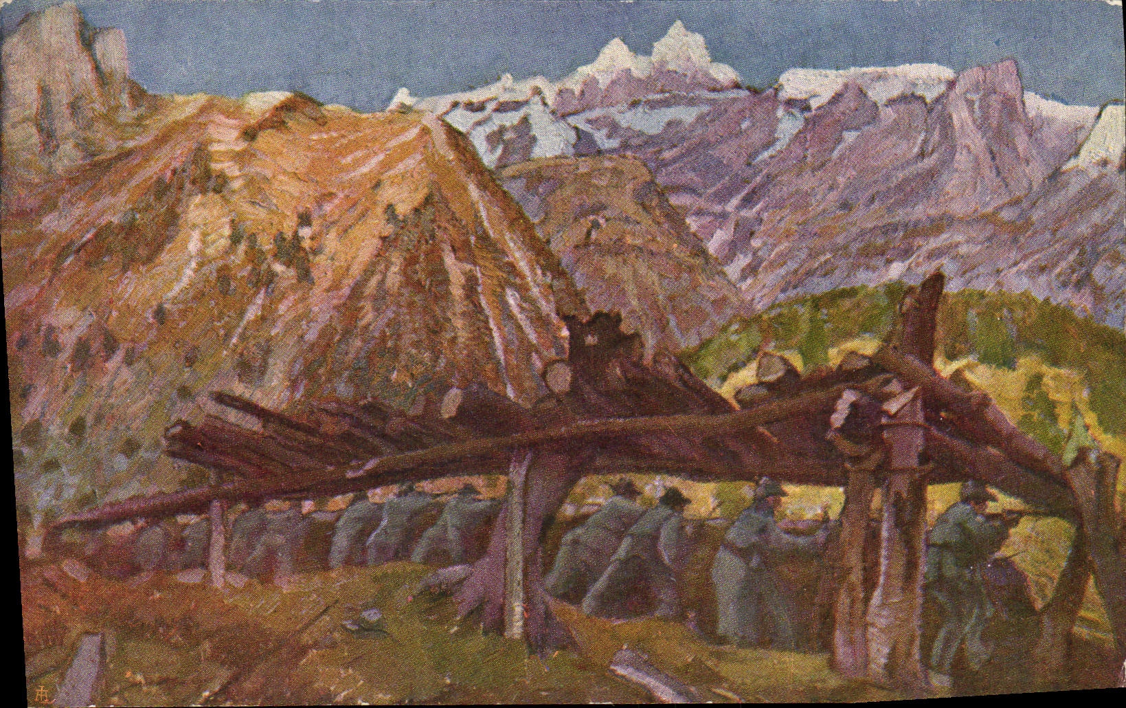 CPA Italie Alpini in Trincea Indipendenzia Militaria