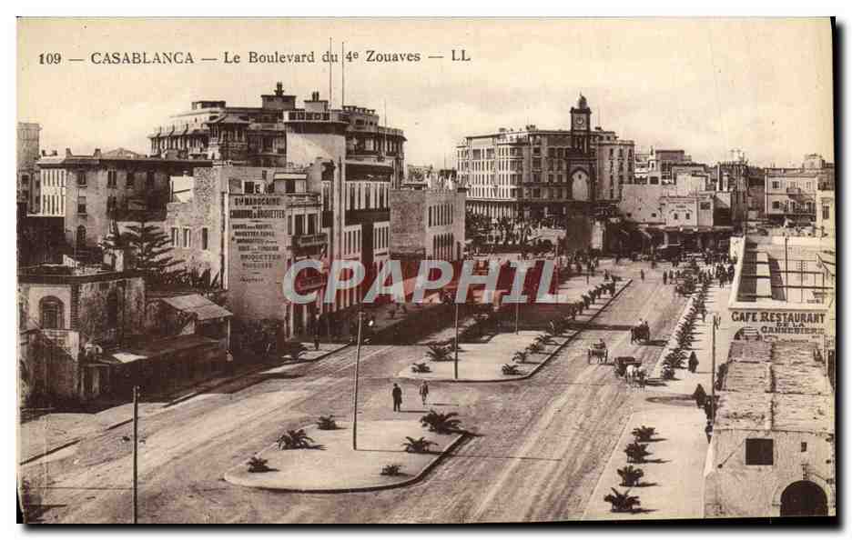 CPA Casablanca Le Boulevard Du 4eme Zouaves Militaria