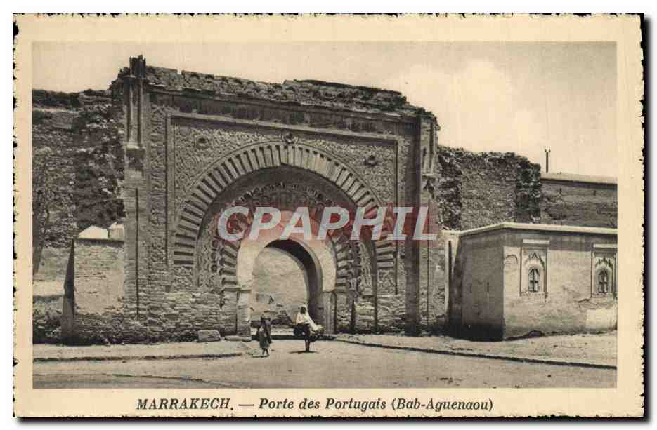 CPA Marrakech Porte Des Portugais Bab Aguenaou