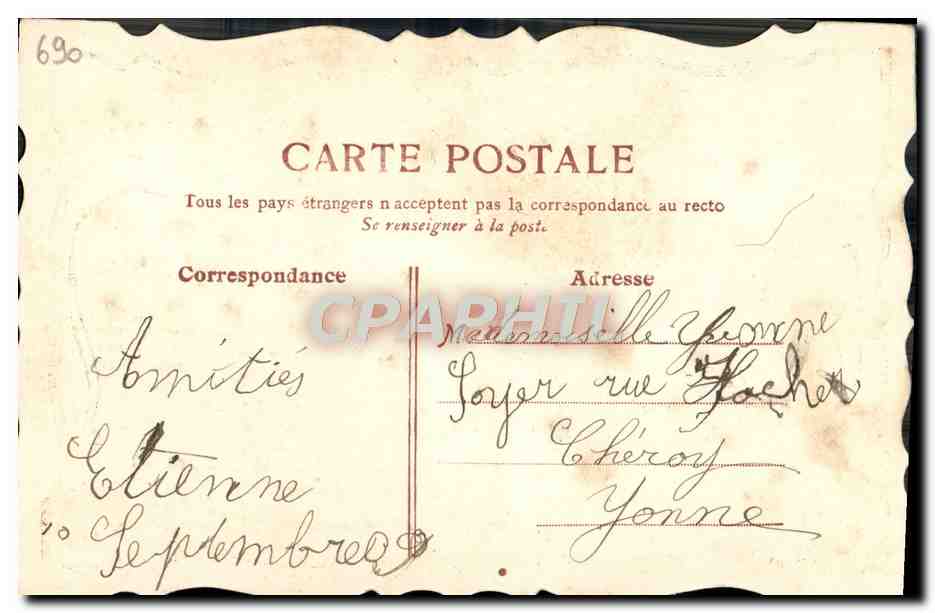 CPA Une Pensee De Creilly — Verso