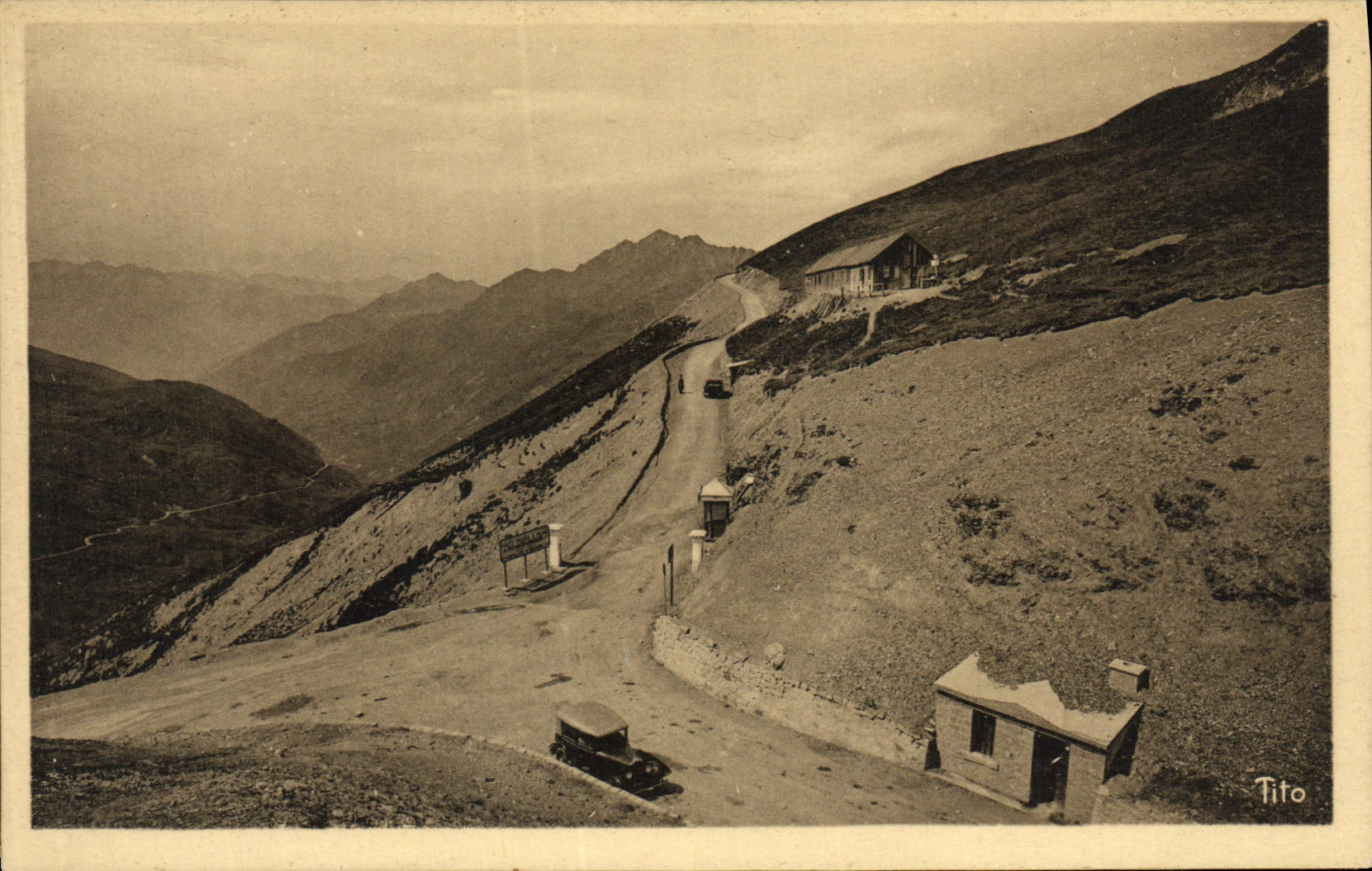 Les Pyrénées — Le Col du Tourmalet (2114m) et Route du Pic du Midi — Bloch frères, éditeurs Bordeaux