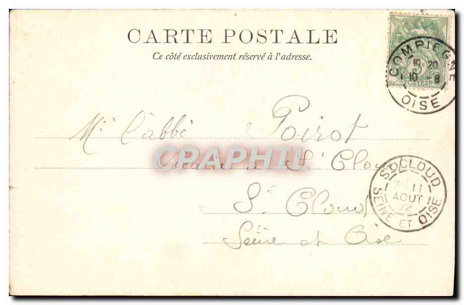 CPA Eglise St Antoine Portail Compigne — Verso