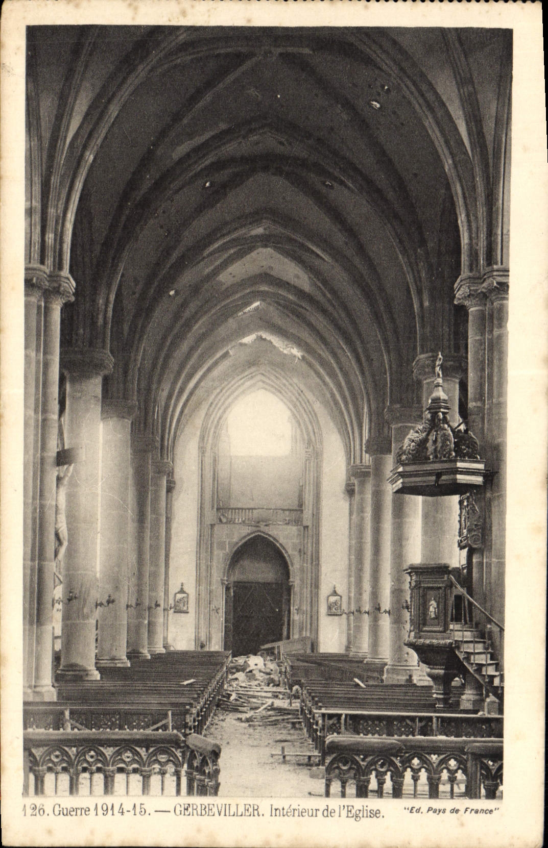 CPA Guerre Gerbeviller Interieur De l'Eglise Militaria