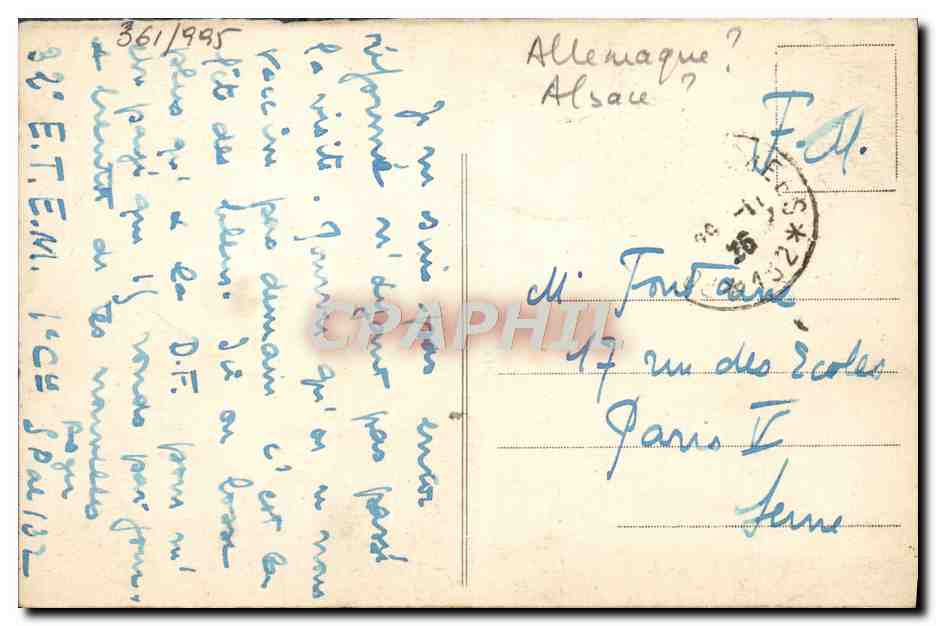 Kaiserslautern — Cercle et Mess des Officiers — Zurchel und Offizierstisch — Verso