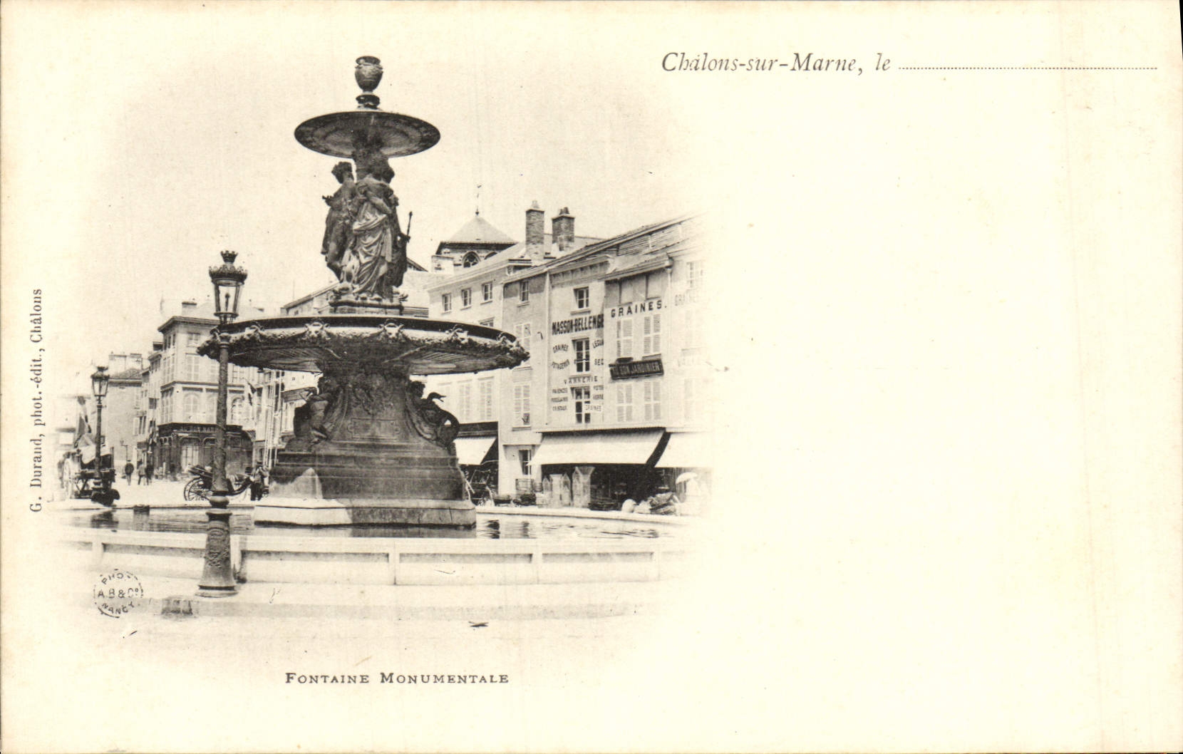 CPA Chalons Sur Marne La Fontaine Monumentale