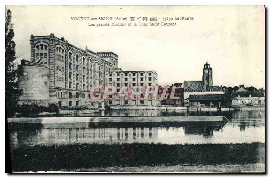 CPA Nogent Sur Seine Les Grands Moulins Et La our Saint Laurent