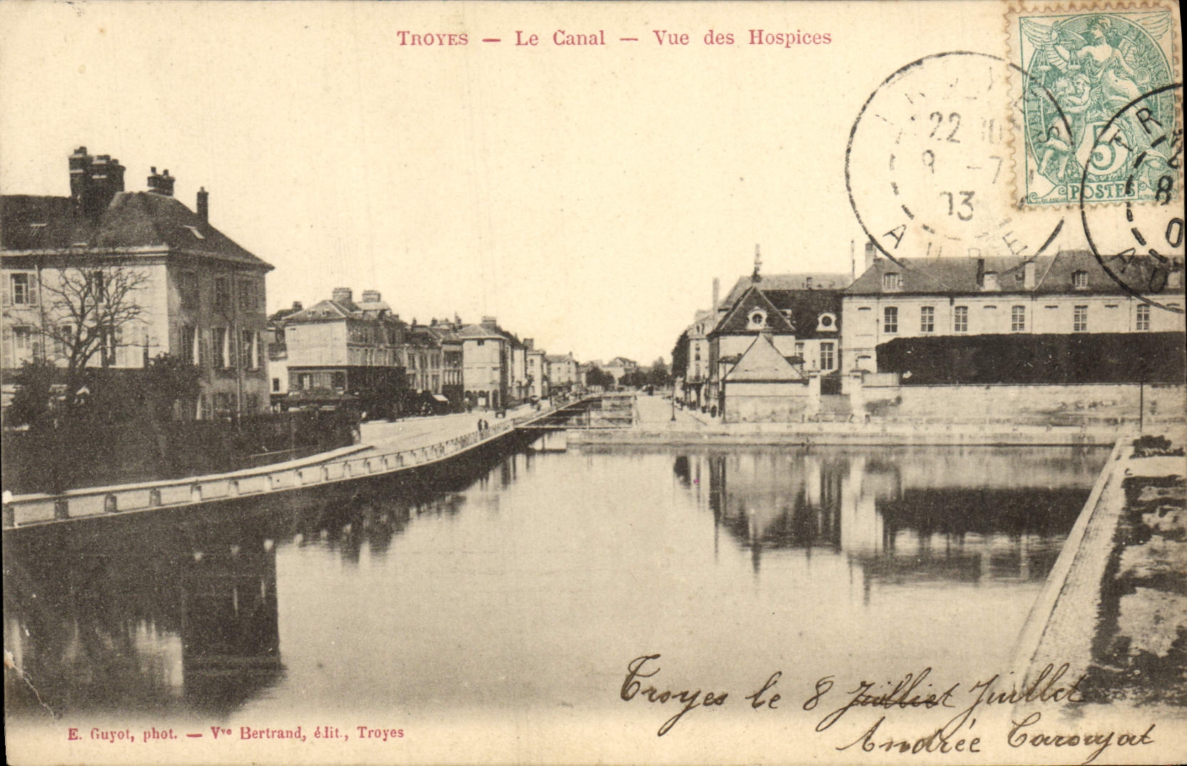 CPA Troyes Le Canal Vue Des Hospices