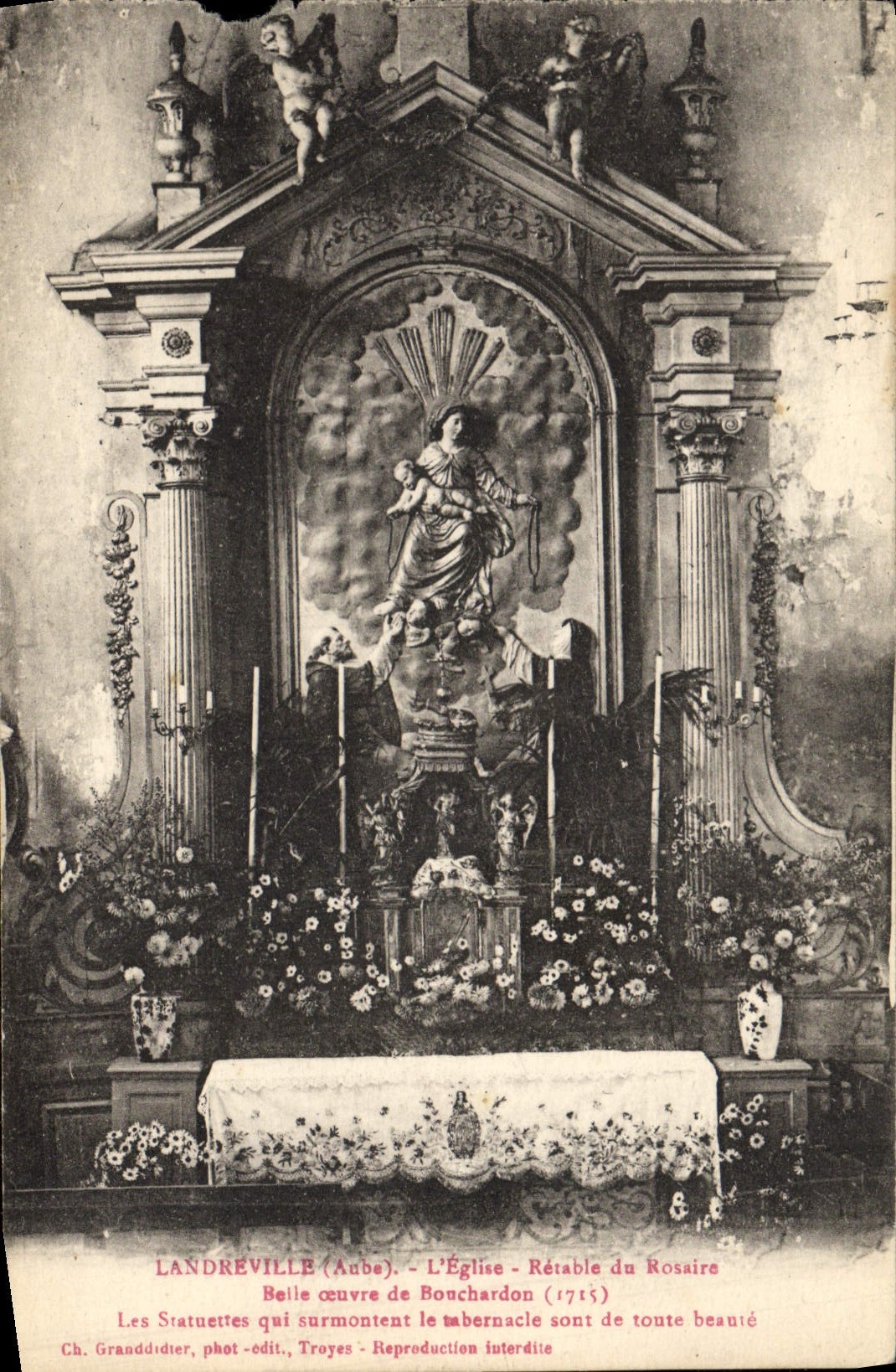 Landreville (Aube) - L'Église - Retable du Rosaire